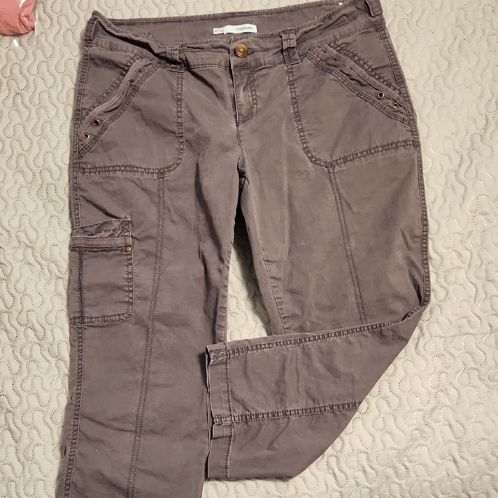 Maurices Charcoal Ankle Cargo Jeans